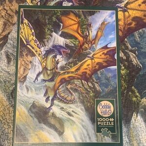 Dragon Fantasy Jigsaw Puzzle by Cobb Hill - Yellow and Purple